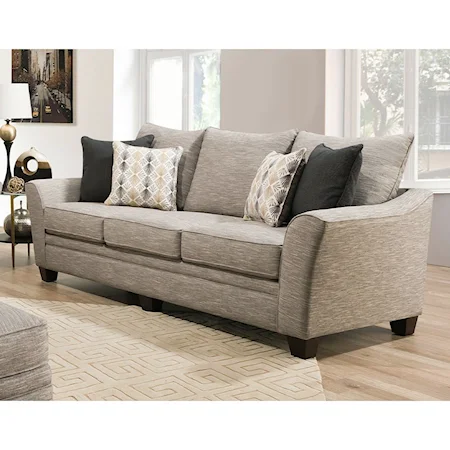 Transitional Sofa with Flared Track Arms